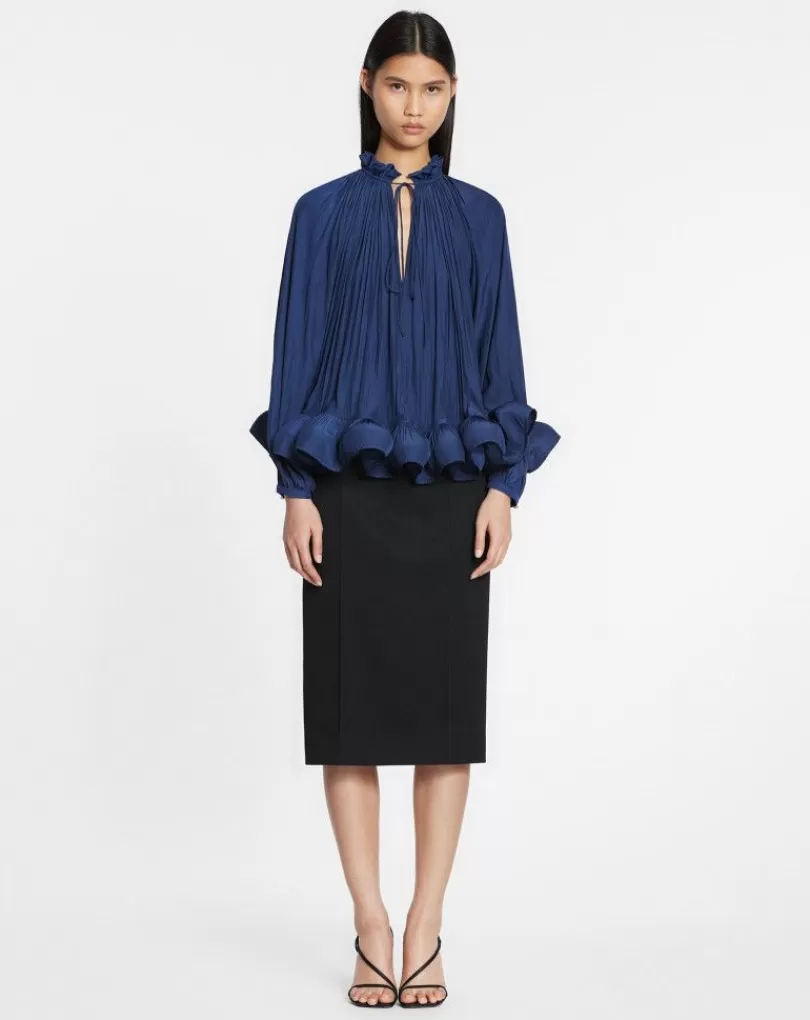 Best Sale Charmeuse Blouse Met Lange Mouwen Vrouwen Bovenkanten