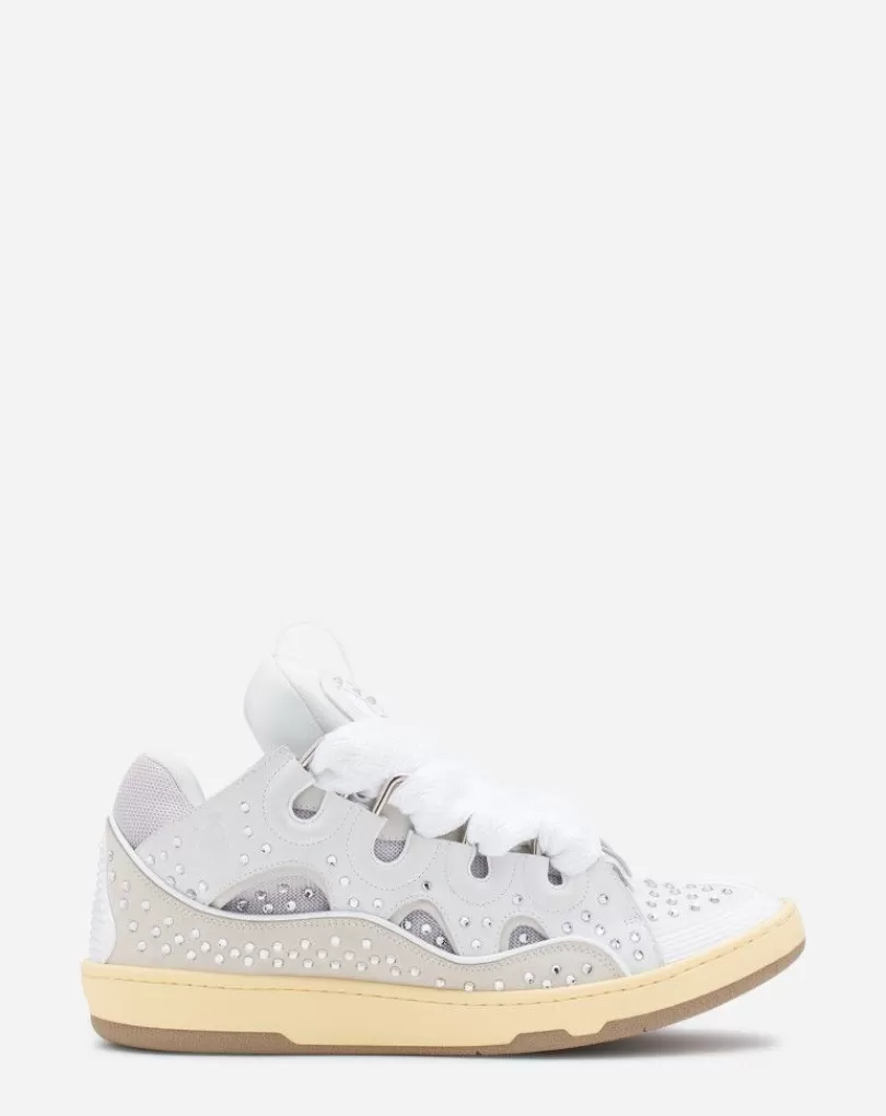 Best Curb Leren Sneaker Met Strasssteentjes Heren Sneakers