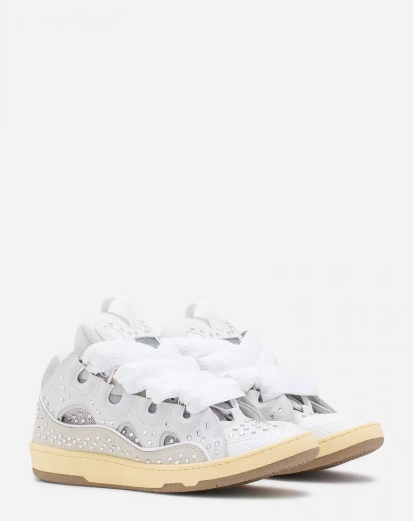 Best Curb Leren Sneaker Met Strasssteentjes Heren Sneakers