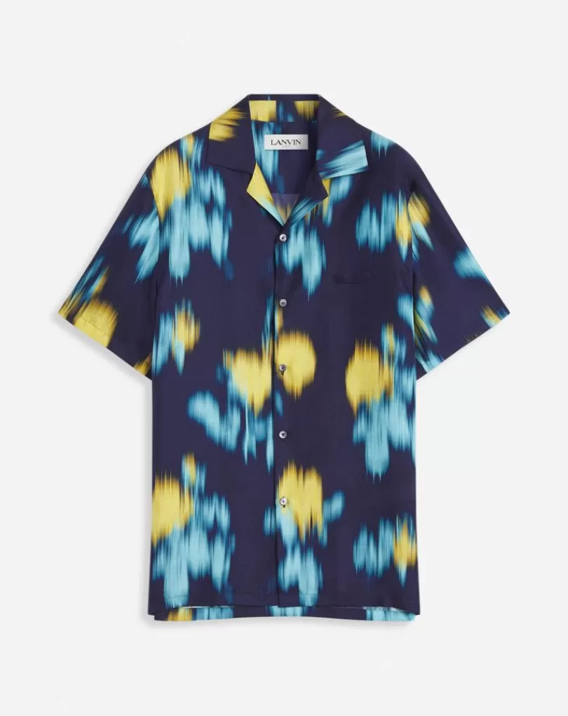 Sale Vaag Bloemenprint Bowlingshirt Heren Overhemden