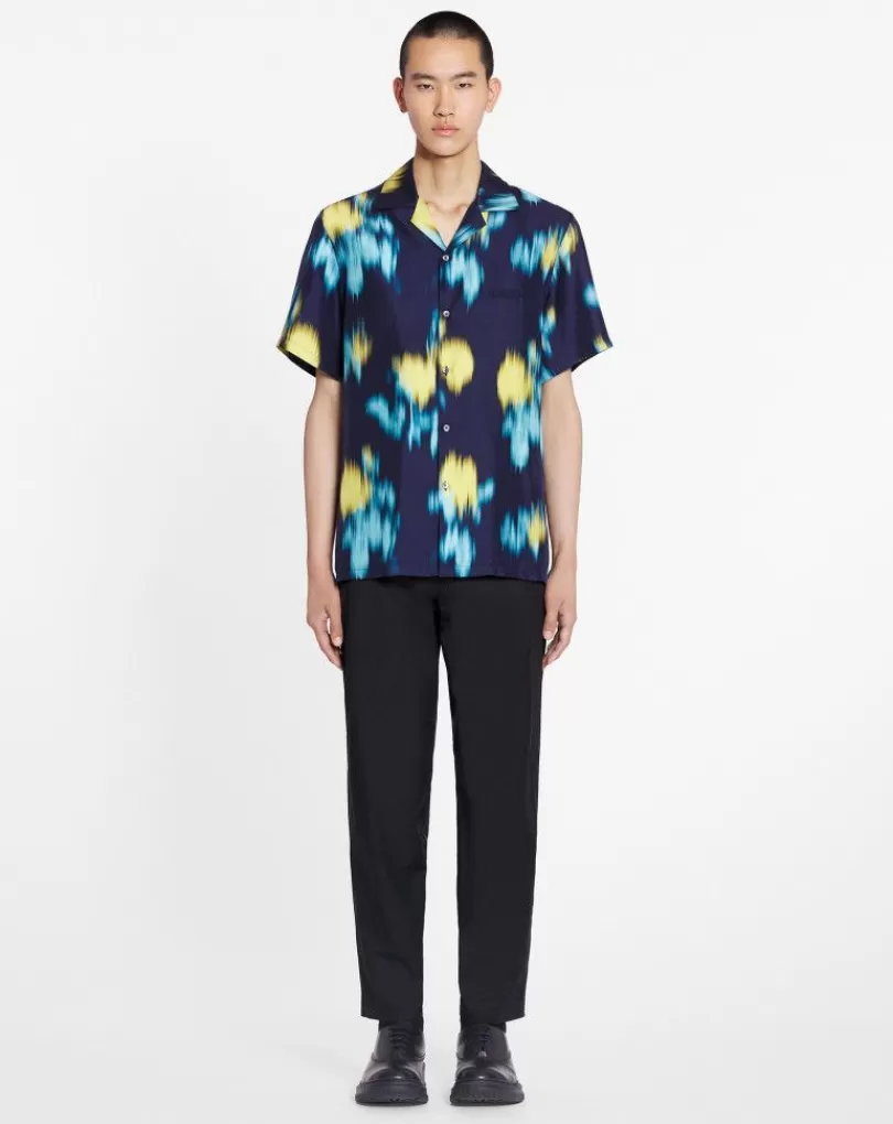 Sale Vaag Bloemenprint Bowlingshirt Heren Overhemden